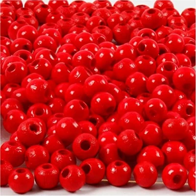Afbeelding van Creativ Company Houten Kralen Rood, 150st.