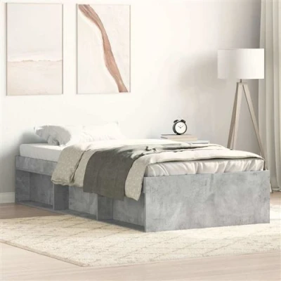 Afbeelding van Bedframe Bruineikenkleurig 140X200 cm 90 x 200 / Betongrijs