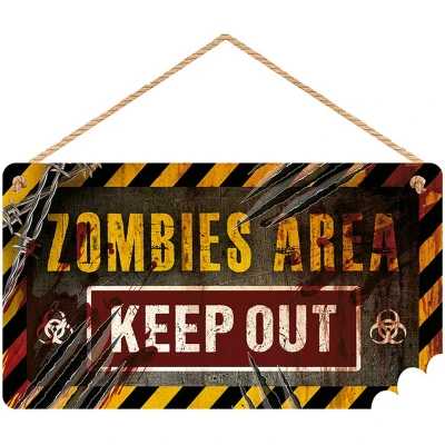Afbeelding van Fiestas Guirca Decoratie bord KEEP OUT (35x20) Halloween Versiering
