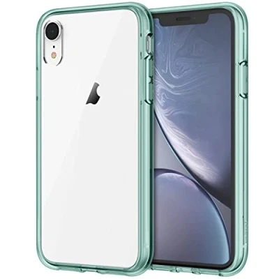 Afbeelding van JETech Beschermhoes voor iPhone XR, 6,1 inch, transparant, schok en krasbestendig (nachtgroen)