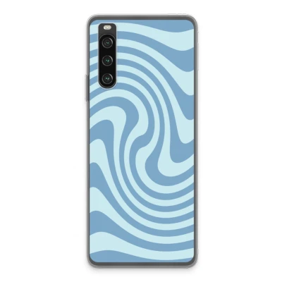 Afbeelding van Case Company® hoesje geschikt voor Sony Xperia 10 IV Swirl Blauw Soft Cover Telefoonhoesje Bescherming aan alle Kanten en Schermrand