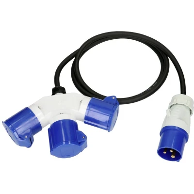Afbeelding van maxCamp 163897 Stroom Verlengkabel Blauw, Zwart 1.5 m H07RN F 3G 1,5 mm² Oliebestendig, UV bestendig, Zuurbestendig