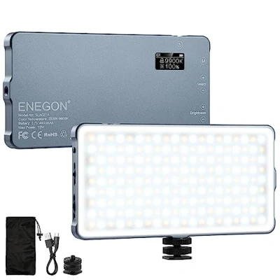 Afbeelding van ENEGON 4000 mAh oplaadbare tweekleurige led videolamp met mini paneel voor DSLR camera&#039;s/professionele videoverlichting, compatibel iPhone, Sony, Canon, Nikon, Fuji,