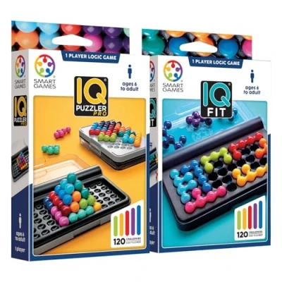 Afbeelding van Smart Games IQ Puzzler Pro + Fit, Logica Games, Reflexion spel, educatief spel 6 jaar, bordspellen voor kinderen, reisspelletjes puzzel jaar