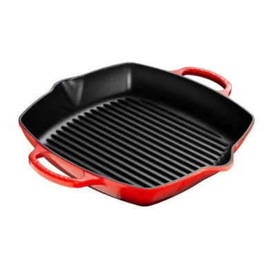 Afbeelding van Le Creuset Gietijzeren Hoge Grillplaat In Kersenrood 30cm