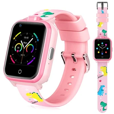 Afbeelding van OKYUK 4G smartwatch voor kinderen, GPS tracker, meerdere kantoorstijlen om uit te kiezen, bidirectionele oproepen, beeldvaardigheid, SOS, wifi, waterdicht touchscreen jongens en meisjes van 4
