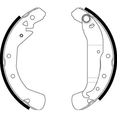 Afbeelding van HELLA 8DB 355 002 471 Remschoenen 200 46 Met handremhefboom OPEL: Corsa C Hatchback, Tigra Twintop, С Van