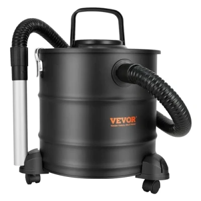 Image de VEVOR Aspirateur à Cendres 20 L Aspiration Puissante 1200 W Cendre Pellet avec Tuyau Flexible 1,2 m Roues pour Cheminées Poêles Granulés Brûleurs Bûche Grils Fours Pizza Foyers Bois