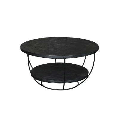 Afbeelding van Livingfurn Salontafel Evan Norris 65 cm Mangohout / Gecoat Staal