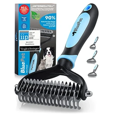 Image de BluePet Brosse Pour chien et chat poils longs Élimine les sous nœuds Effet massage protection des