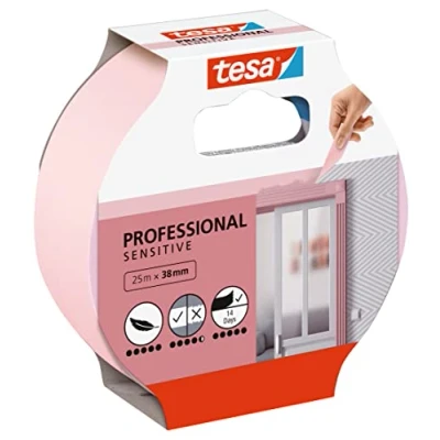 Image de tesa Ruban Adhésif de Masquage PAPIER PEINT Fin pour un Précis Adapté aux Surfaces Intérieures Sensibles 25 m x 38 mm