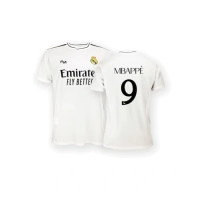 Image de Real Madrid Thuistenue Seizoen 24/25, Mbappé, 14 Jaar, Replica Met Officiële Licentie