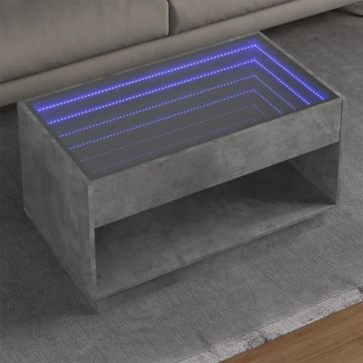 Afbeelding van Salontafel met Infinity LED 90x50x50 cm betongrijs