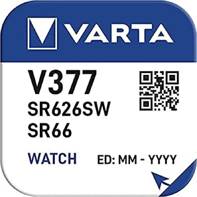 Afbeelding van VARTA Piles Bouton V377/SR66 oxyde d&#039;argent, lot de 1, Silver Coin, 1,55V, pour petits appareils électroniques montres, clés voiture, télécommandes, balances, Made in Germany