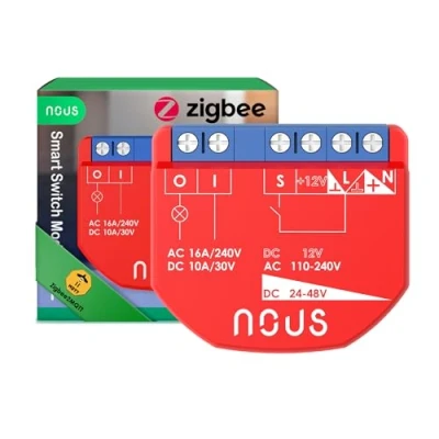 Afbeelding van NOUS ZigBee 1 kanaals intelligente schakelmodule, AC 16A/DC 10A, droge contacten, hub 3.0 vereist, compatibel met Alexa, Zigbee2MQTT, Google Assistant, Home Tuya