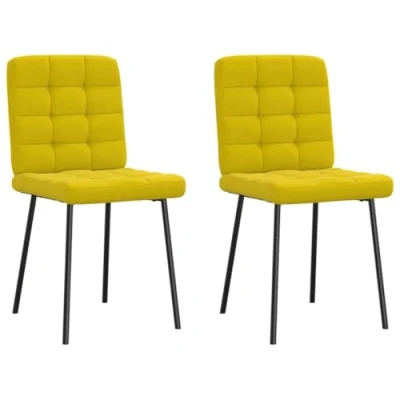 Image de vidaXL Chaises à manger lot de 2 Jaune Velours4101289