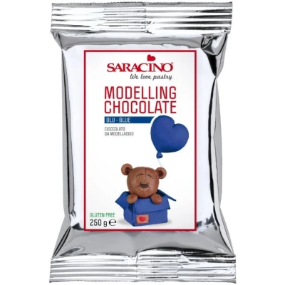 Afbeelding van Saracino Modelleer Chocolade Blauw 250g