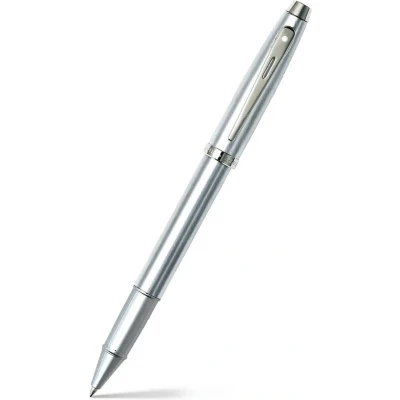 Afbeelding van Sheaffer 100 Brushed Chrome Rollerball Kleur: Grijs De Vulpenwereld