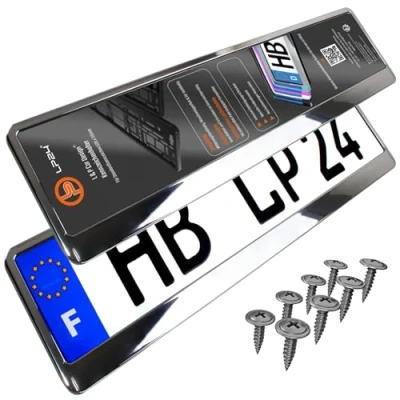 Afbeelding van L&amp;P A0166 kentekenplaathouder, chroom, 2 stuks
