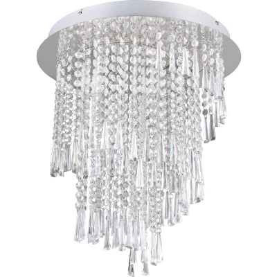 Afbeelding van Plafondlamp Pomp, Ø 45 cm, chroom, acryl/metaal, CCT