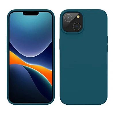 Afbeelding van kwmobile telefoonhoesje geschikt voor Apple iPhone 14 Hoesje met siliconen coating Smartphone case in mat petrol
