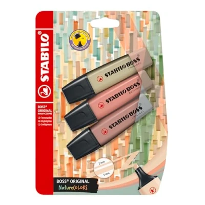 Afbeelding van STABILO NatureColors Boss Original Markeerstiften, Moddergroen, Sienna, Ombré, 3 stuks