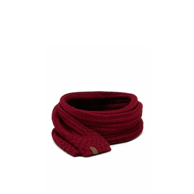 Afbeelding van VIVISENCE Dames wintersjaal warm patroon halsbedekking 7016S gemaakt in de EU, Bordeaux rood
