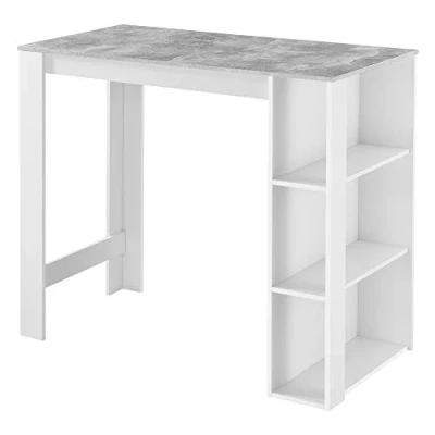 Afbeelding van Bartafel Danderyd met 3 planken 120x60x105,5 wit en beton