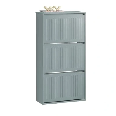 Afbeelding van SoBuy schoenenkast entree met 3 kleppen voor kleine ingang, hal, grijs, LPH 61 x 26 120 cm, FSR165 H HG