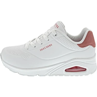 Image de Skechers Uno Pop Back pour femme, Bordure en daim corail Durabuck blanc, 37.5 EU