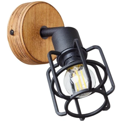 Afbeelding van Brilliant Gwen Plafondspot E14 max 1x40W Hout/Zwart
