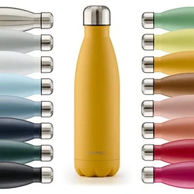 Afbeelding van Blumtal Thermosfles Met dubbele wand Thermosbeker Koffie, Thee en Koele dranken Travel Mug 500ml Spicy Mustard Geel
