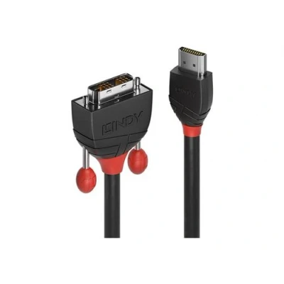 Image de Lindy Black Line Câble adaptateur liaison simple HDMI mâle pour DVI D 3 m blindé gris rond