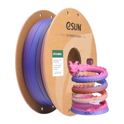 Afbeelding van eSUN 1,75 mm matte regenboog PLA filament spoel mat voor 3D printer, van 1 kg gradiënt wisselfilament printers, fruitsnoepjes