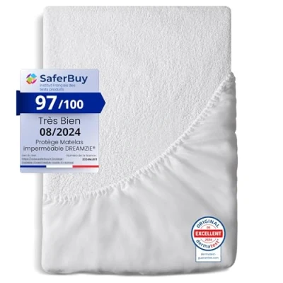 Image de Waterproof Mattress Protector (90 x 200cm) European Double Hypoallergenic, Anti Bacterial, Mold Bi Ome Treatment: Optimal Protection against Dust Mites and Bacteria 15 Year Warranty