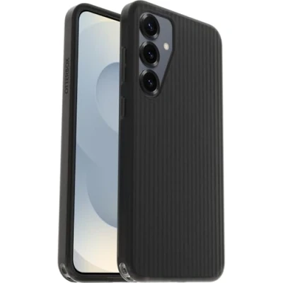 Image de OtterBox Symmetry Series Coque de protection pour téléphone portable toucher doux couche polycarbonate, élastomère thermoplastique (TPE), silicone écho sombre (noir) Samsung Galaxy S25+