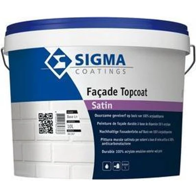 Afbeelding van Sigma Façade Topcoat Satin 10 liter Muurverven