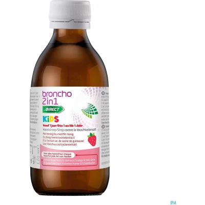 Afbeelding van Broncho 2 in 1 Hoestsiroop vanaf jaar Honing Heemstwortelextract Aardbeismaak 120ml