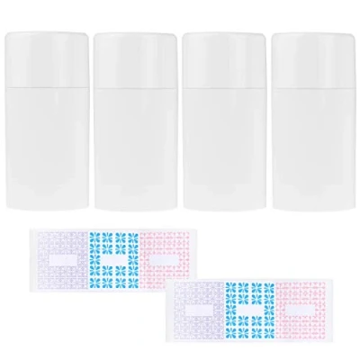 Afbeelding van Kare &amp; Kind Lege luchtverfrisser met dop (4 stuks) 75 ml Bovenvulling draaimechanisme 10 beschrijfbare stickers, Gebroken wit, S (set van 4), wit