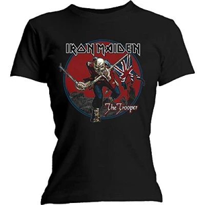 Afbeelding van Iron Maiden Trooper Red Sky Dames T shirt L Zwart