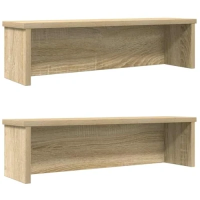Afbeelding van vidaXL Keukenrekken stapelbaar 2 st 60x15x16 cm sonoma eikenkleurig