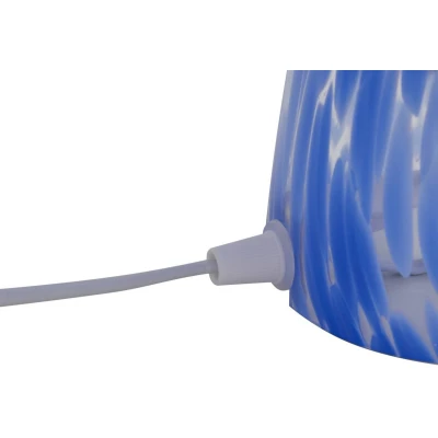 Afbeelding van Lindby Hubi tafellamp, blauw, glas, Ø 22 cm, paddestoelvorm