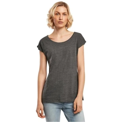 Afbeelding van Build your Brand Ladies ́ Wide Neck Tee BYBB013 Burgundy