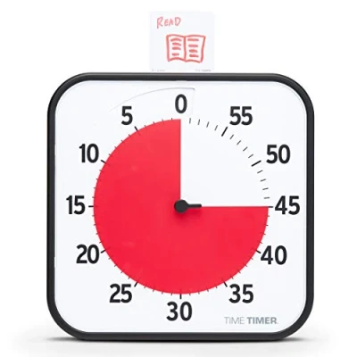 Image de Time Timer Original Large, 30x30x4cm Minuterie Visuelle de 60 Minutes Magnétique Compte à rebours la Salle Classe ou réunion pour Enfants et Adultes (Noir)