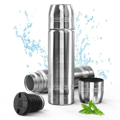Afbeelding van outdouse Thermosfles, 100% lekvrij, 750 ml, 500 350 roestvrij staal, dubbelwandig, BPA vrij, geschikt voor koolzuurhoudende dranken, sport, outdoor, ml