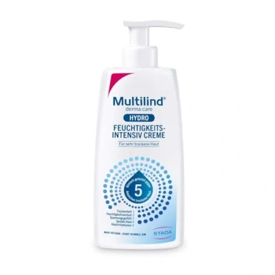Afbeelding van Multilind Derma:care Hyro Intensieve vochtinbrengende crème klinisch geteste verzorging tegen droge huid, veganistisch, vrij van paraffine, siliconen en parabenen, 250 ml