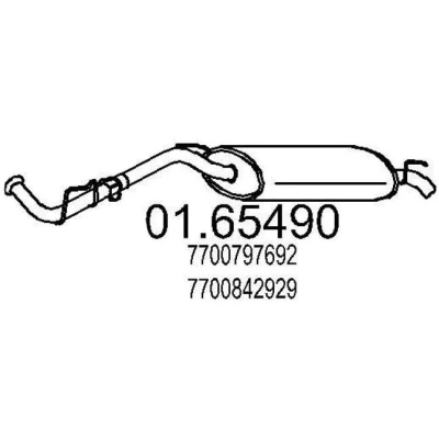 Afbeelding van MTS 01.65490 Einddemper 1260 RENAULT: CLIO 1