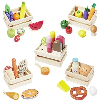 Afbeelding van howa Houten Winkel Accessoires 35 delig Groente, Fruit, Deegwaren en Ijs 14876