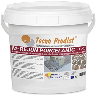 Afbeelding van M REJUN PORCELANIC van Tecno Prodist (1 kg, wit) Vogenmortel voor tegels en waterdichte vloeren keramische tegels, baksteen, steen enz. (voegbreedte 4 tot 20 mm)