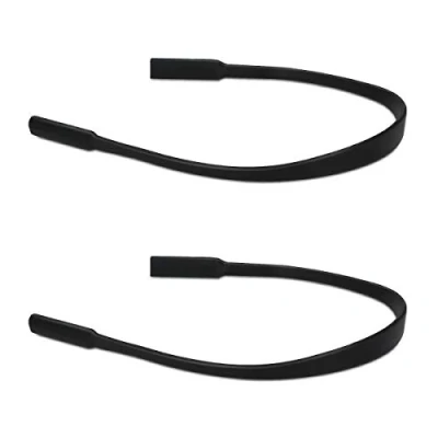 Afbeelding van kwmobile Anti slip bandje voor brilveren set 2x siliconen sportbandje bril Zwart Lengte: 21 cm
